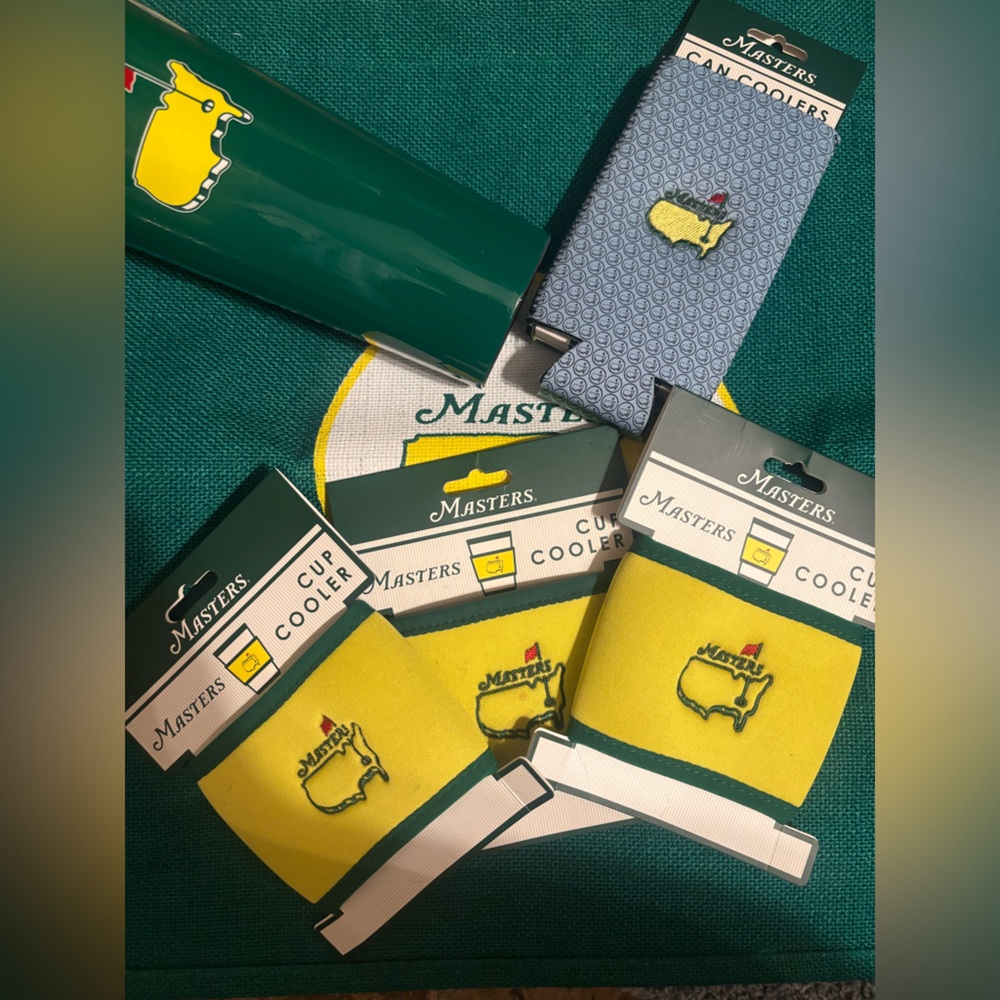 Masters Yellow and Green Golf Cup Coolers
